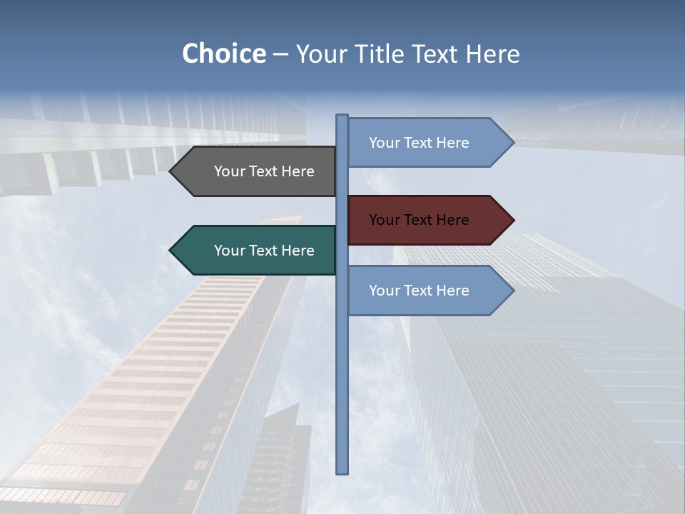 Downtown Calgary Office Buildings Soaring Into The Skyline While Gleaming In The Sun PowerPoint Template