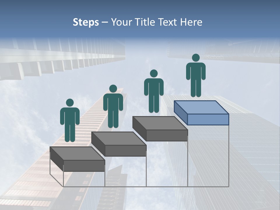 Downtown Calgary Office Buildings Soaring Into The Skyline While Gleaming In The Sun PowerPoint Template