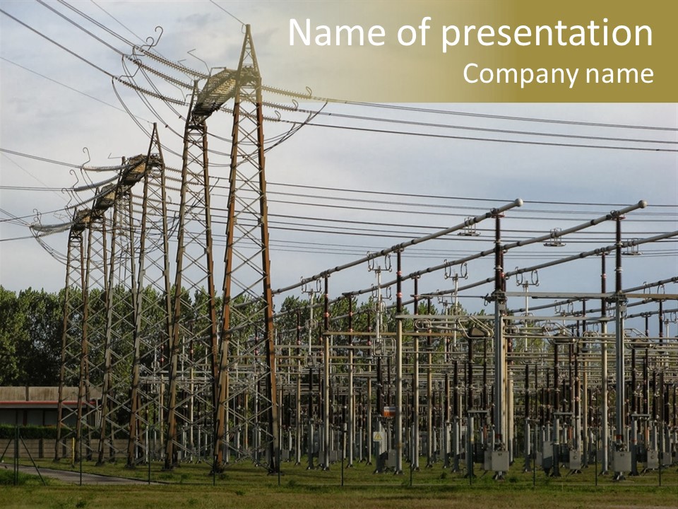 High Voltage Power Plant PowerPoint Template