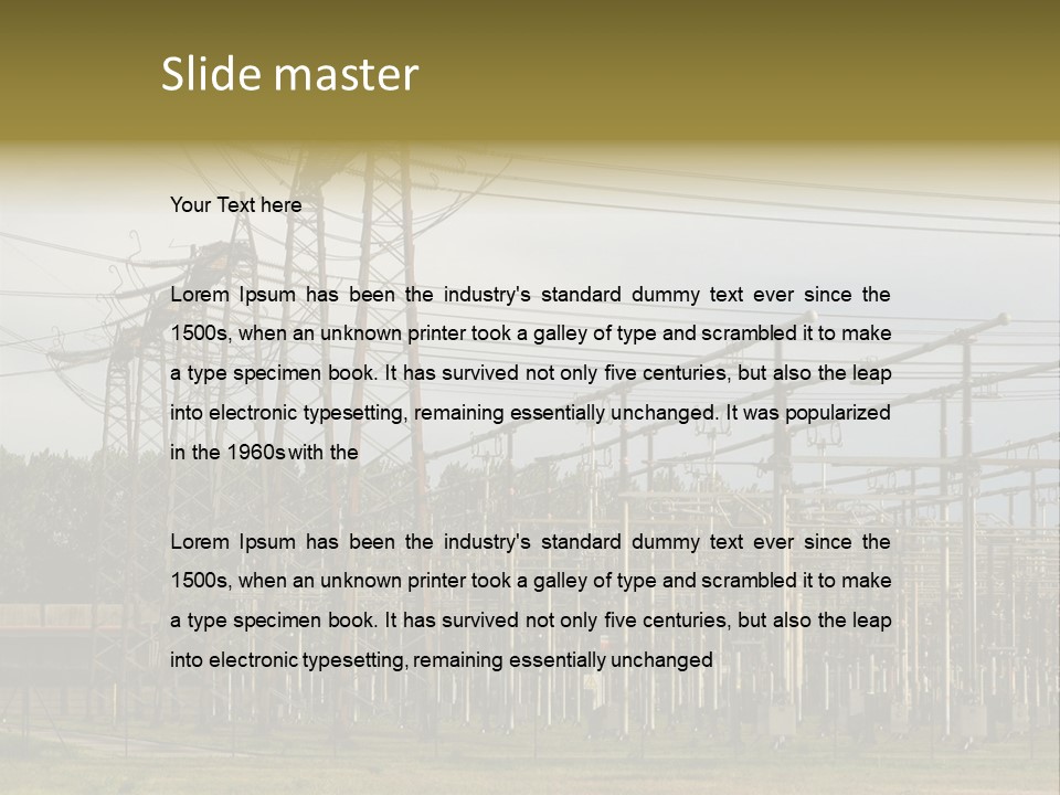 High Voltage Power Plant PowerPoint Template
