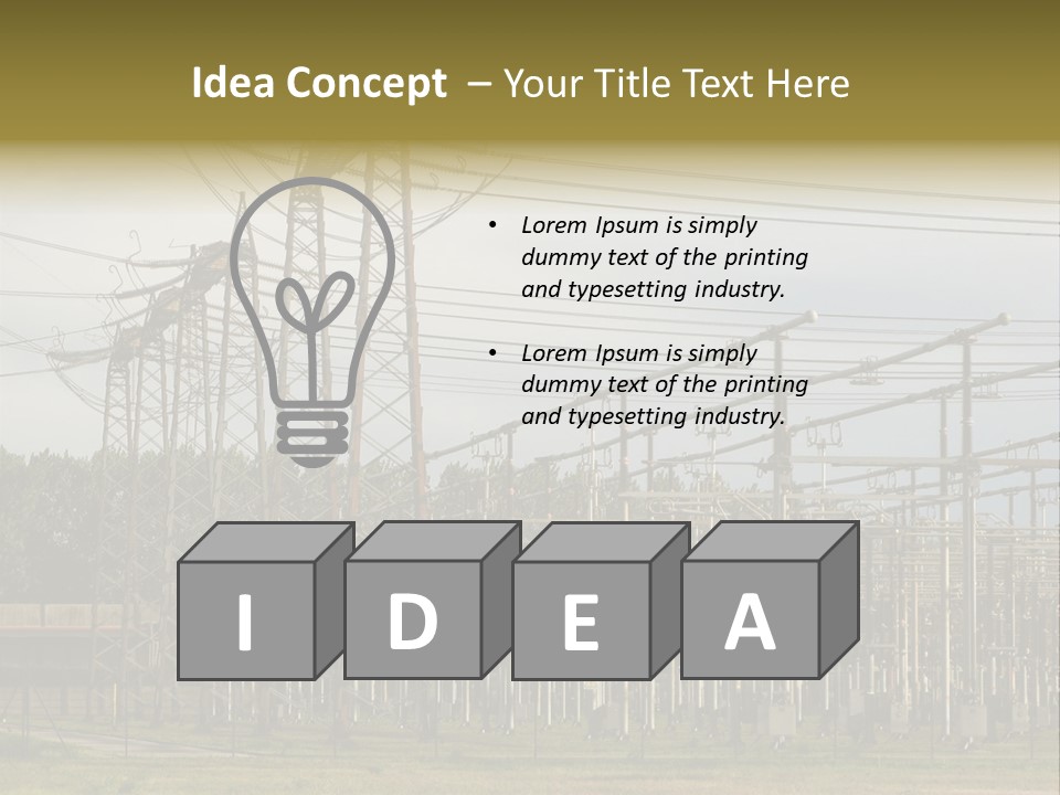 High Voltage Power Plant PowerPoint Template