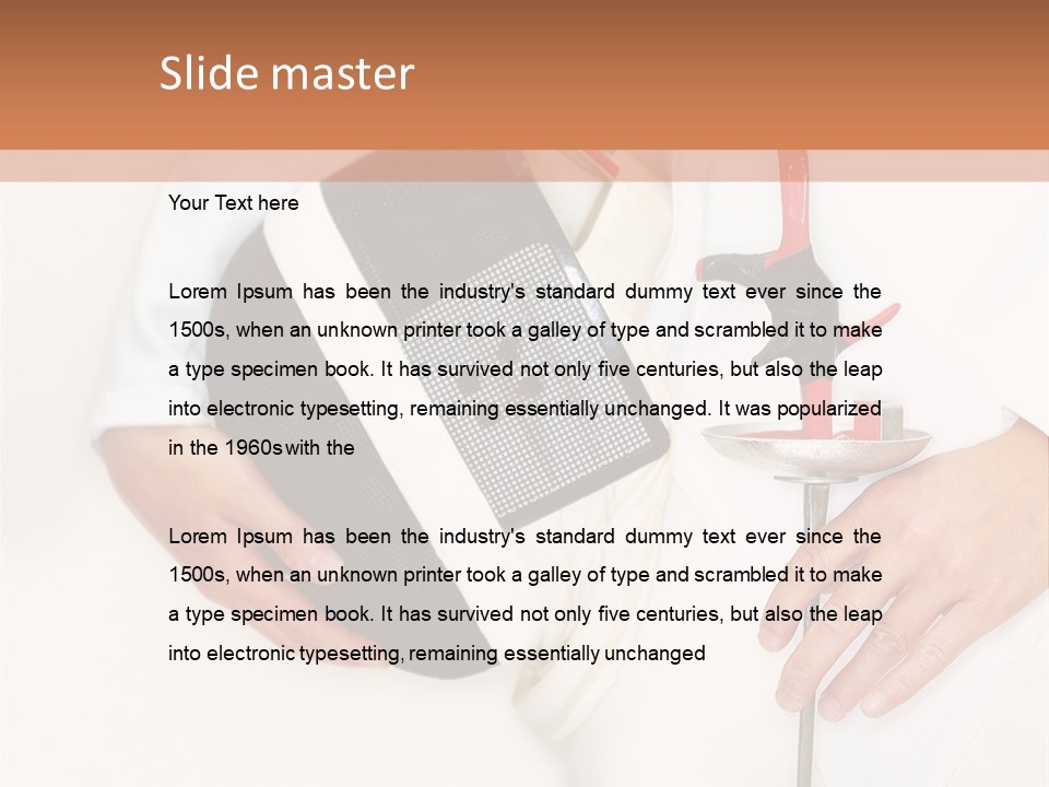 Fencer Close Up In High Key 2 PowerPoint Template