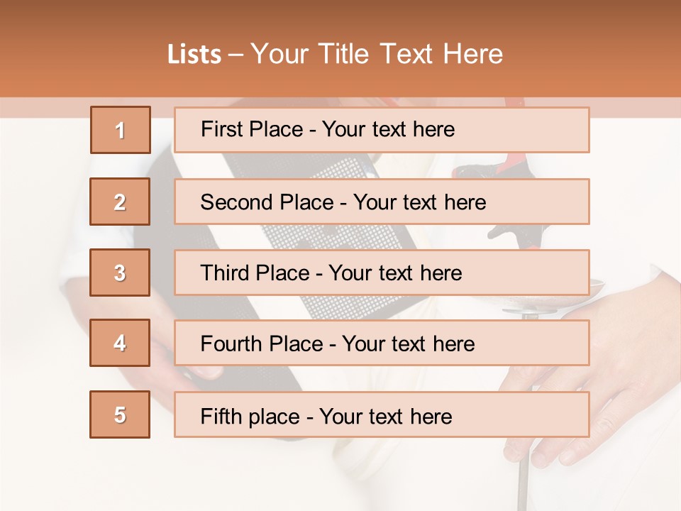 Fencer Close Up In High Key 2 PowerPoint Template