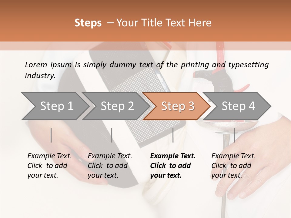 Fencer Close Up In High Key 2 PowerPoint Template