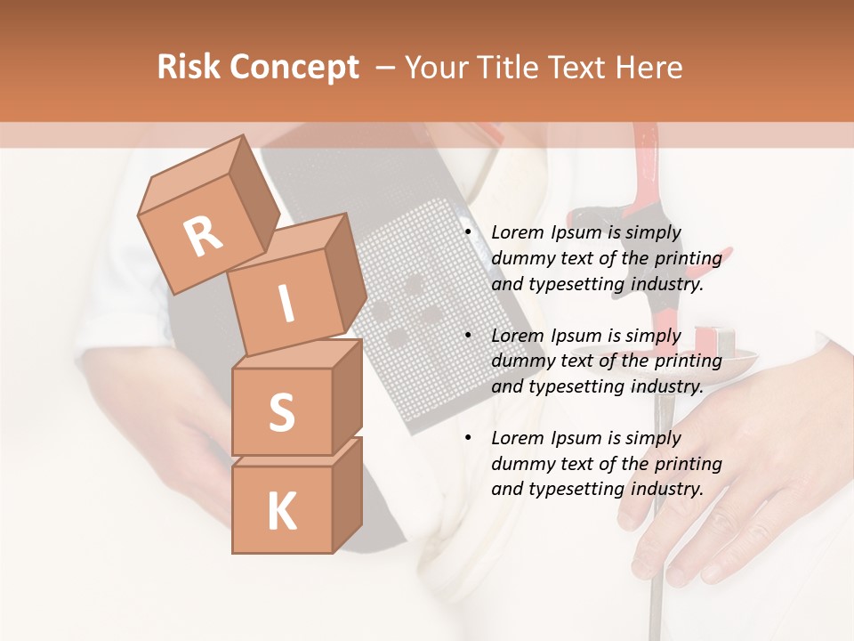 Fencer Close Up In High Key 2 PowerPoint Template