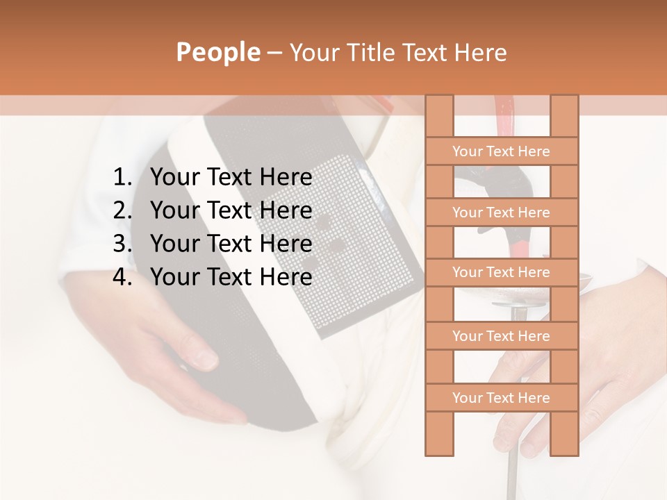 Fencer Close Up In High Key 2 PowerPoint Template