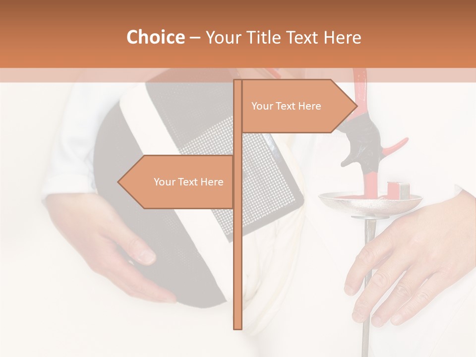Fencer Close Up In High Key 2 PowerPoint Template