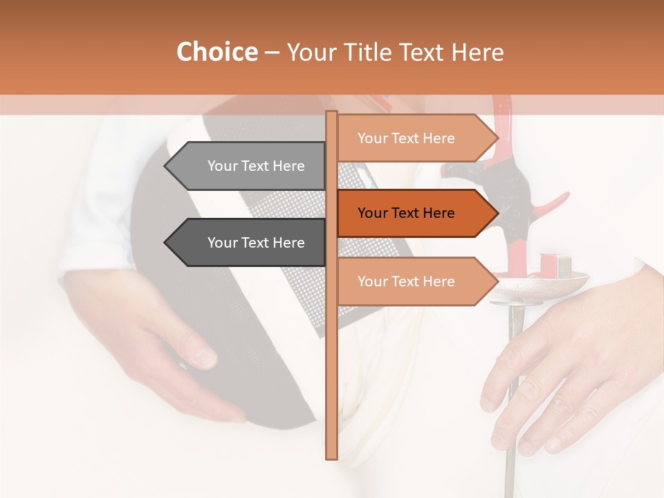 Fencer Close Up In High Key 2 PowerPoint Template