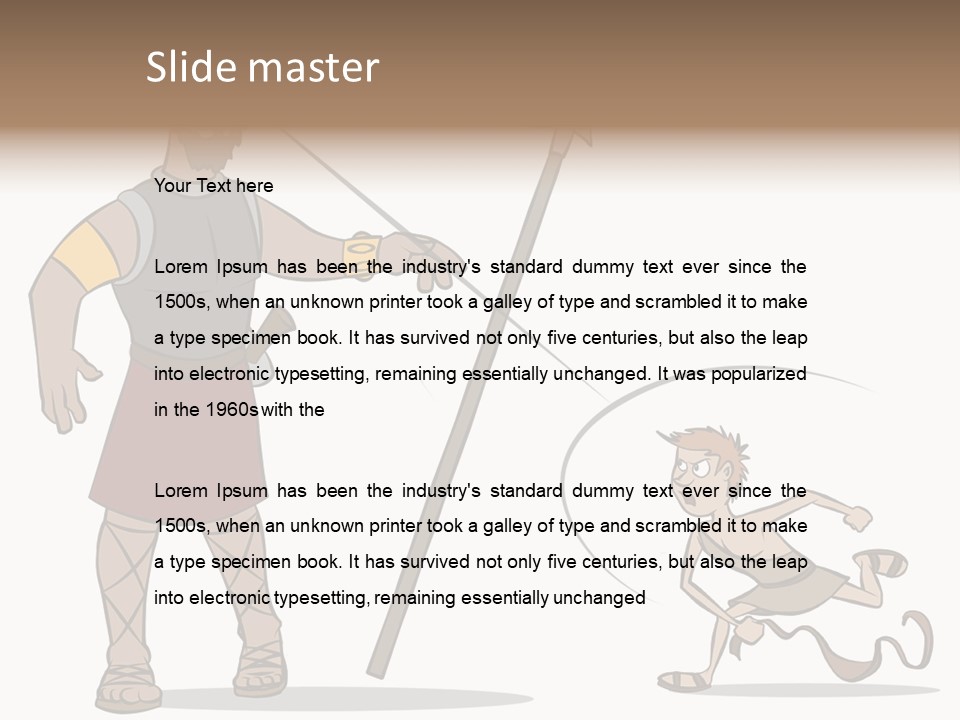 The Classic Bible Story Of David Versus Goliath. PowerPoint Template