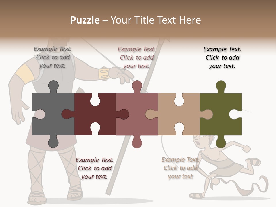 The Classic Bible Story Of David Versus Goliath. PowerPoint Template