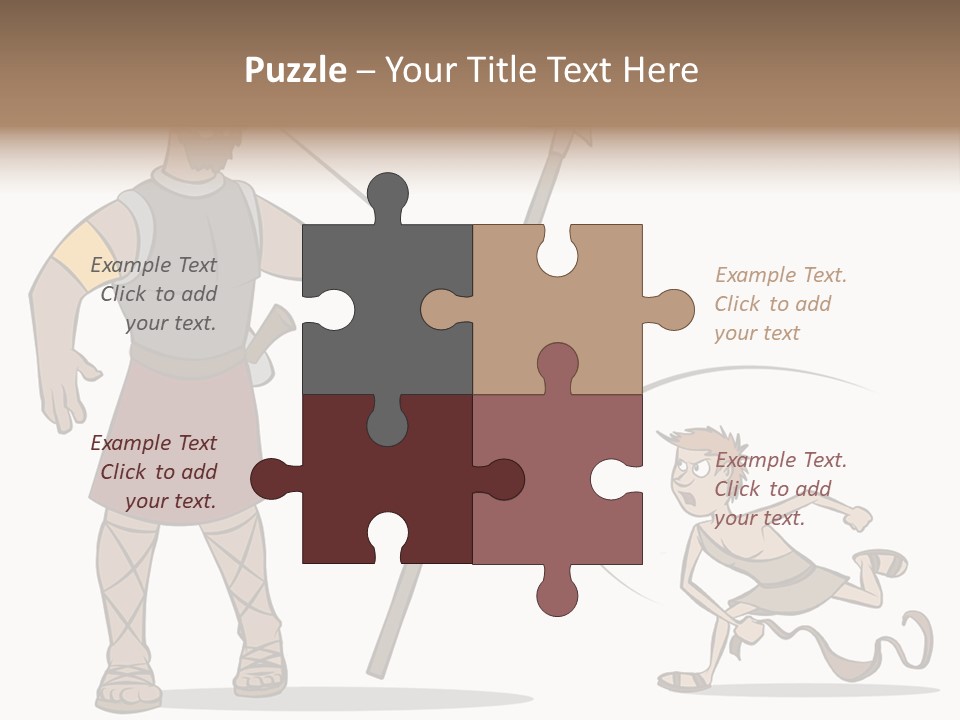 The Classic Bible Story Of David Versus Goliath. PowerPoint Template