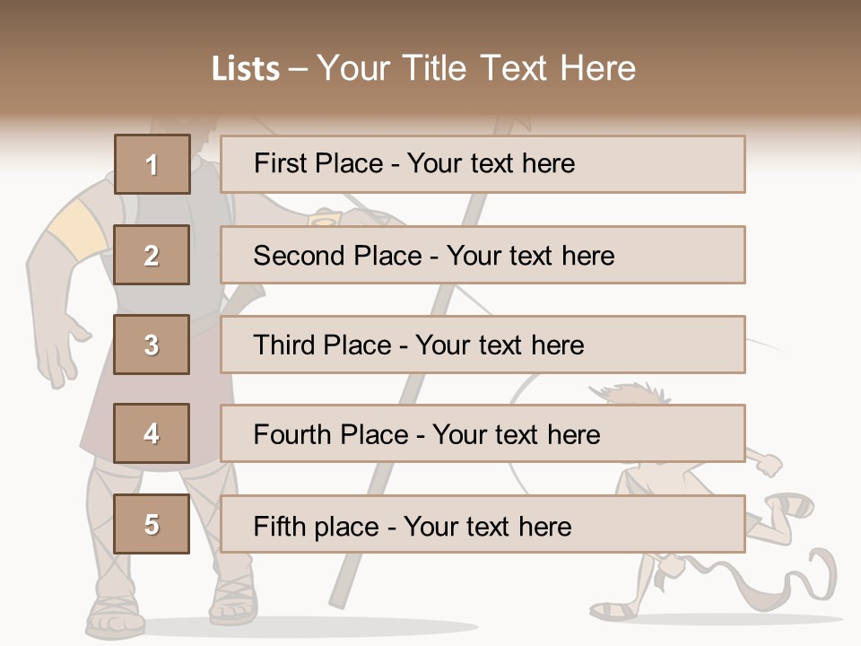 The Classic Bible Story Of David Versus Goliath. PowerPoint Template