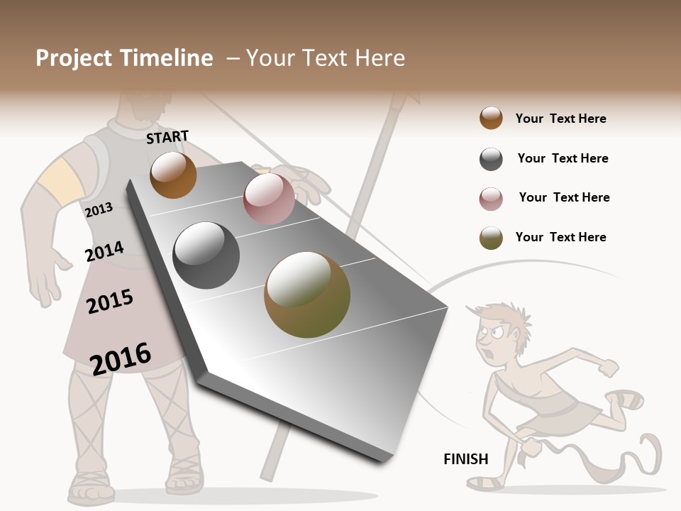 The Classic Bible Story Of David Versus Goliath. PowerPoint Template