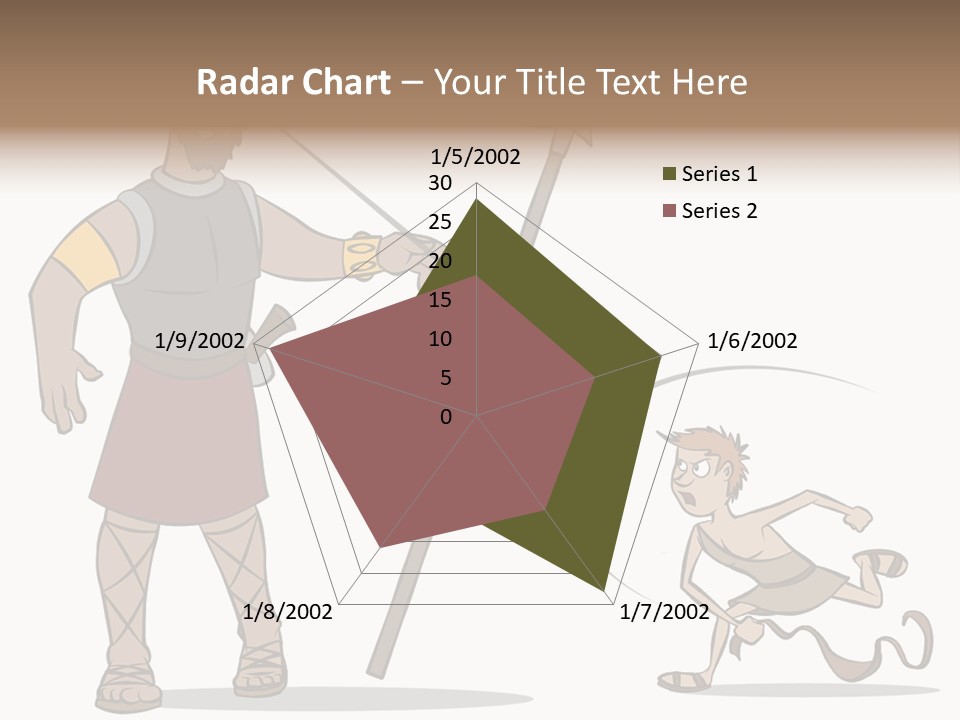 The Classic Bible Story Of David Versus Goliath. PowerPoint Template