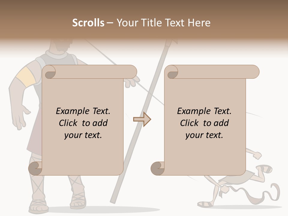 The Classic Bible Story Of David Versus Goliath. PowerPoint Template