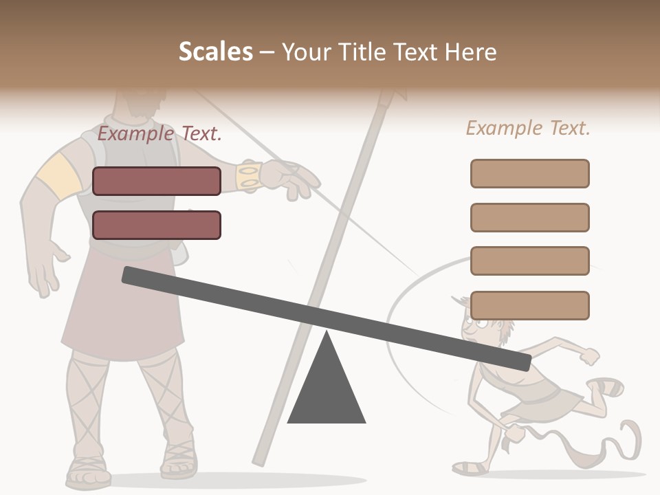 The Classic Bible Story Of David Versus Goliath. PowerPoint Template