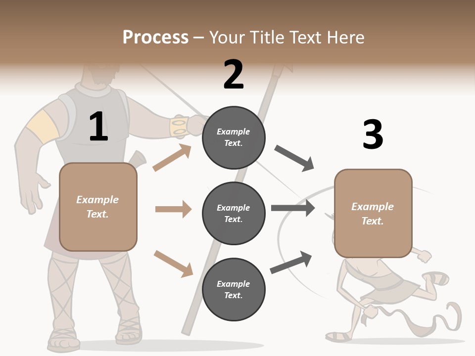 The Classic Bible Story Of David Versus Goliath. PowerPoint Template