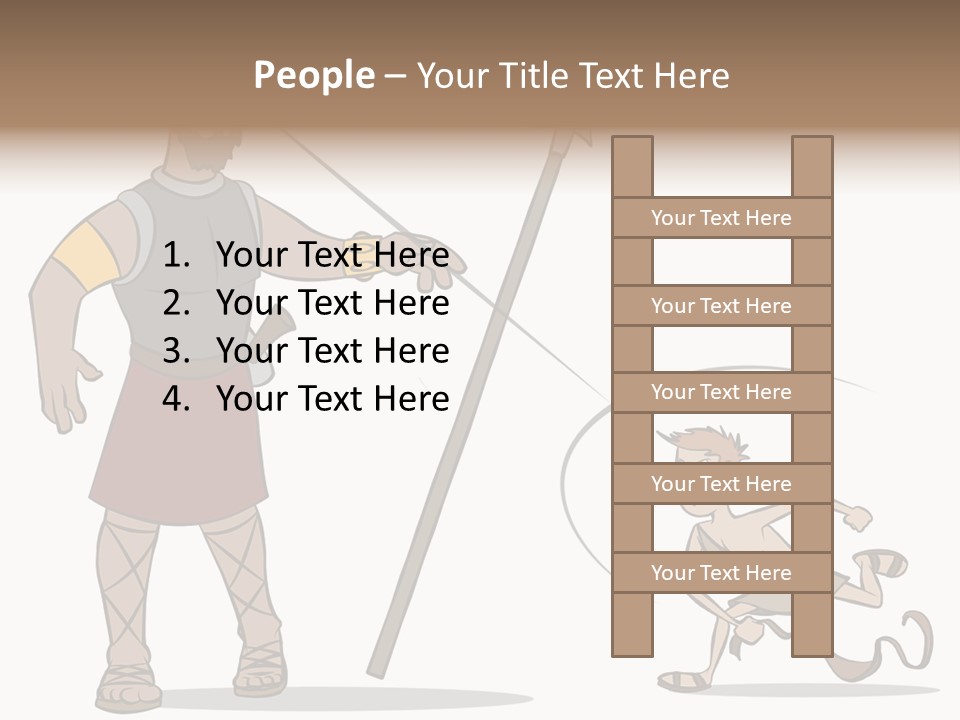 The Classic Bible Story Of David Versus Goliath. PowerPoint Template