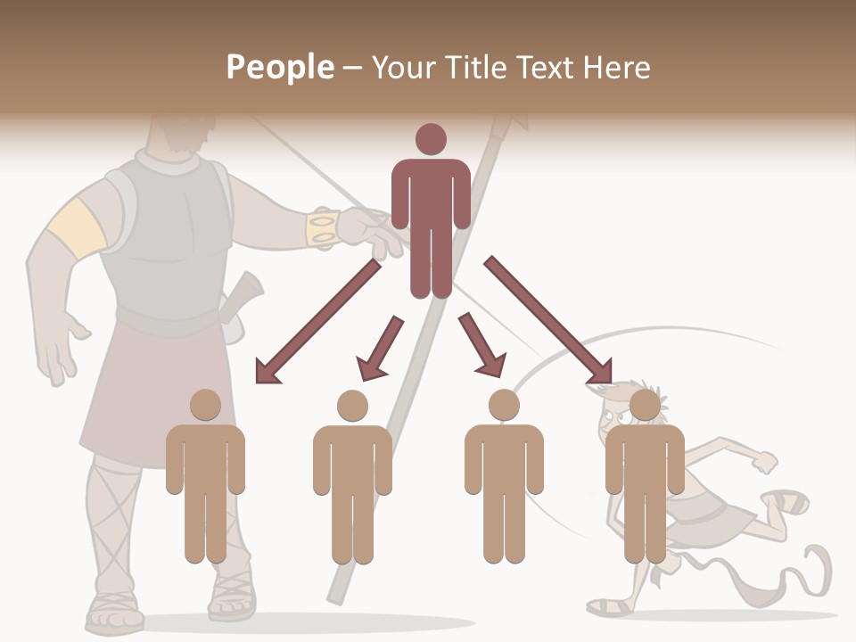 The Classic Bible Story Of David Versus Goliath. PowerPoint Template