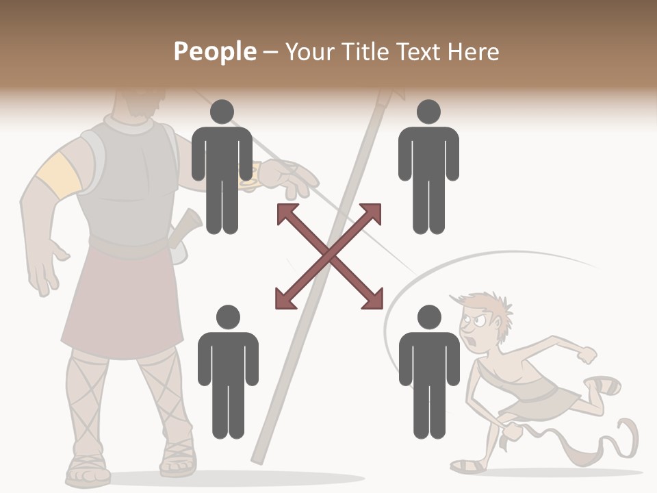 The Classic Bible Story Of David Versus Goliath. PowerPoint Template