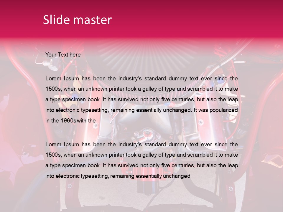 Looking Under The Hood Of A Hot Rod(Focus On Engine Block) PowerPoint Template