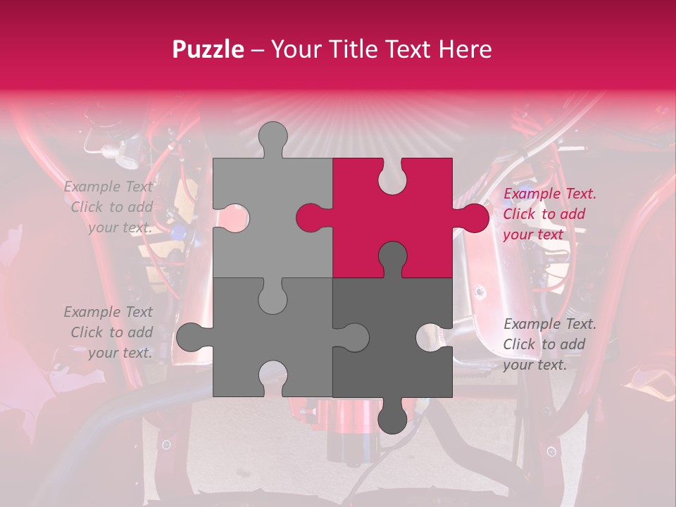 Looking Under The Hood Of A Hot Rod(Focus On Engine Block) PowerPoint Template