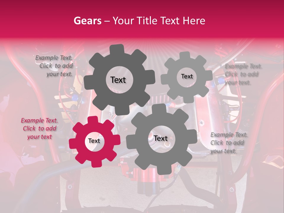 Looking Under The Hood Of A Hot Rod(Focus On Engine Block) PowerPoint Template