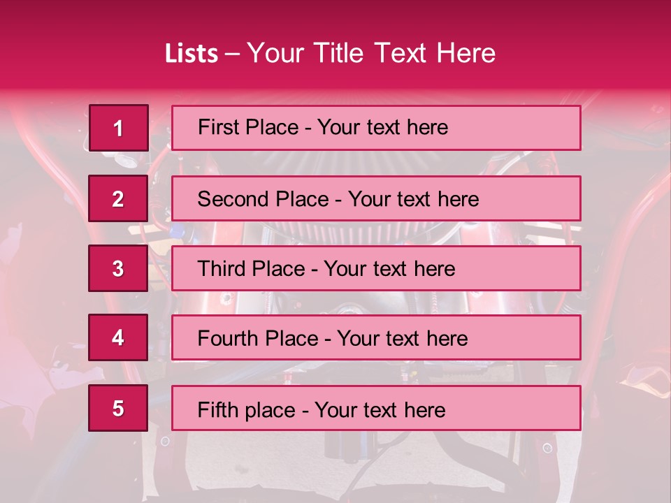 Looking Under The Hood Of A Hot Rod(Focus On Engine Block) PowerPoint Template