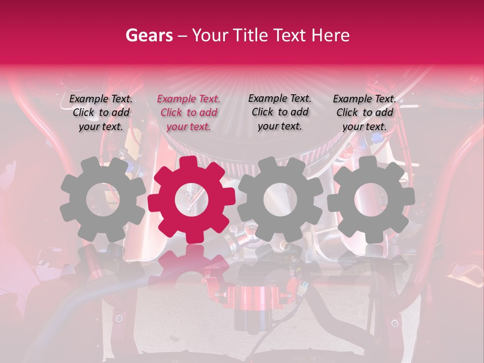 Looking Under The Hood Of A Hot Rod(Focus On Engine Block) PowerPoint Template