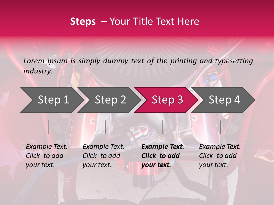 Looking Under The Hood Of A Hot Rod(Focus On Engine Block) PowerPoint Template