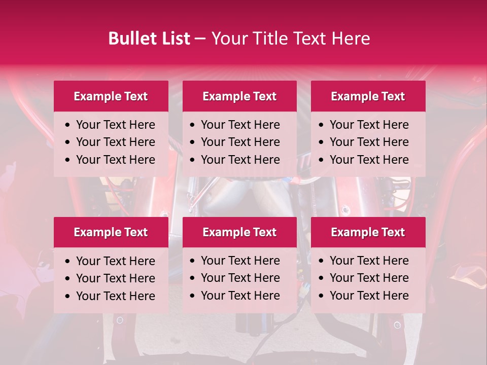 Looking Under The Hood Of A Hot Rod(Focus On Engine Block) PowerPoint Template