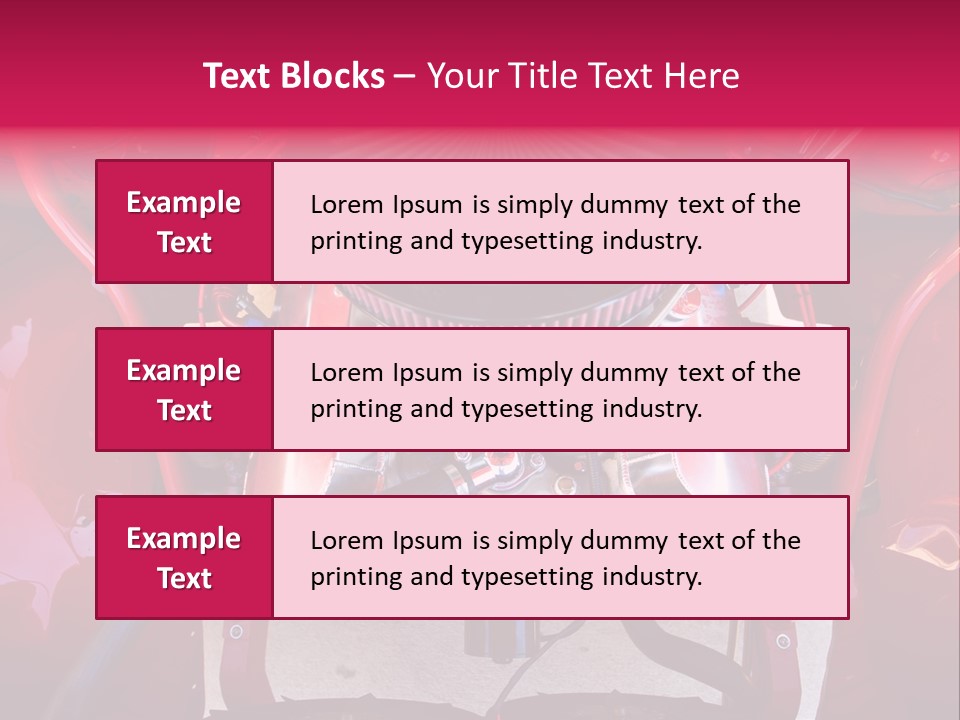 Looking Under The Hood Of A Hot Rod(Focus On Engine Block) PowerPoint Template
