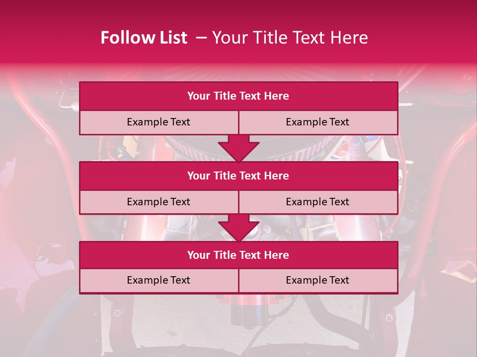Looking Under The Hood Of A Hot Rod(Focus On Engine Block) PowerPoint Template