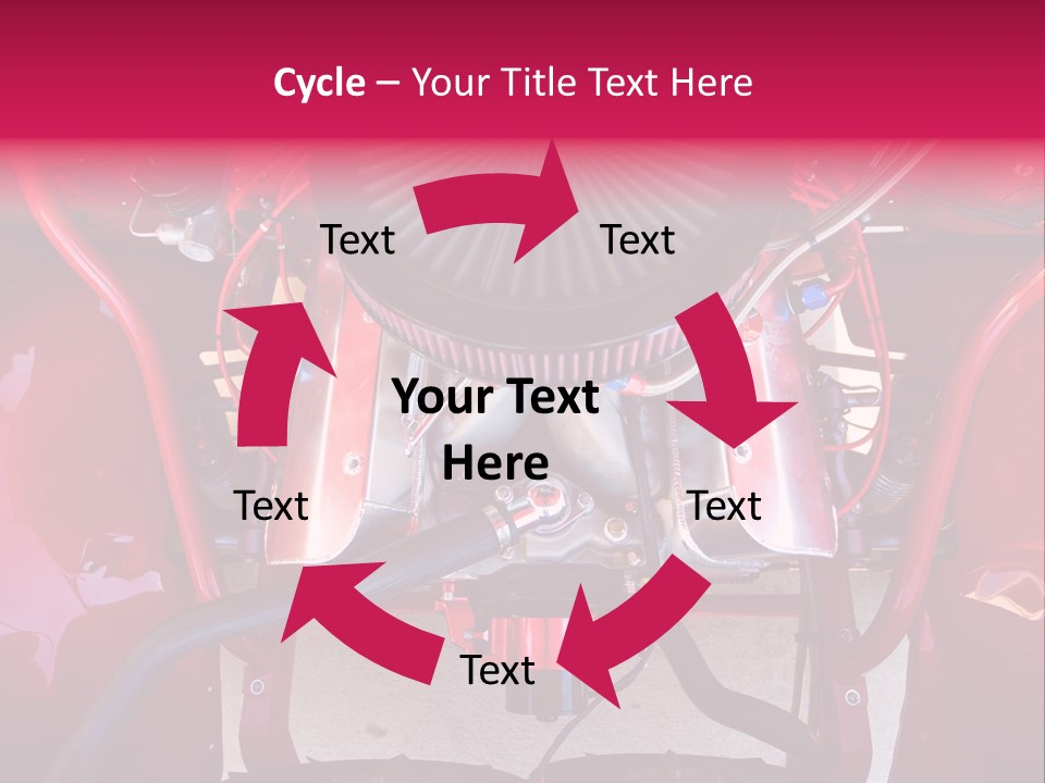 Looking Under The Hood Of A Hot Rod(Focus On Engine Block) PowerPoint Template