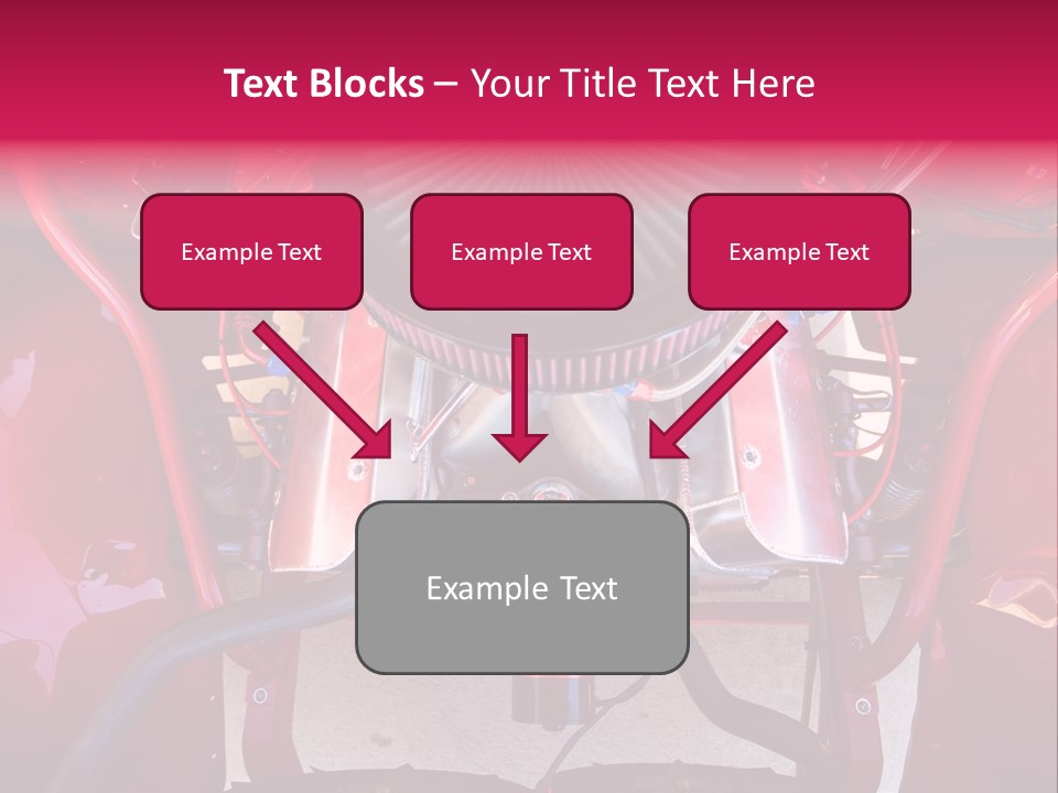 Looking Under The Hood Of A Hot Rod(Focus On Engine Block) PowerPoint Template