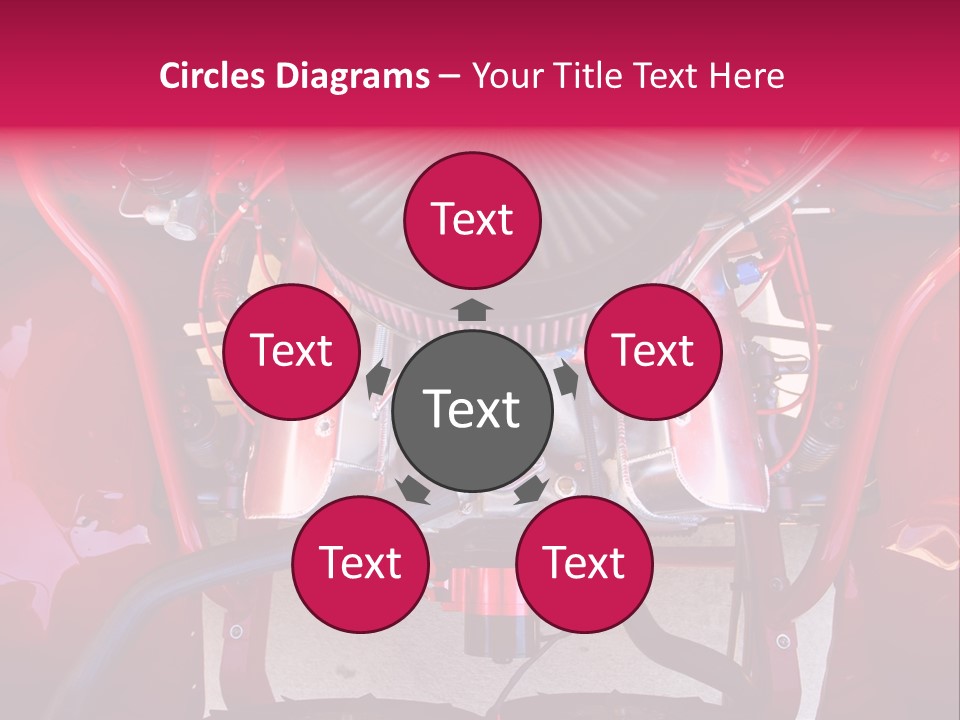 Looking Under The Hood Of A Hot Rod(Focus On Engine Block) PowerPoint Template