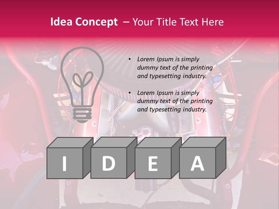 Looking Under The Hood Of A Hot Rod(Focus On Engine Block) PowerPoint Template