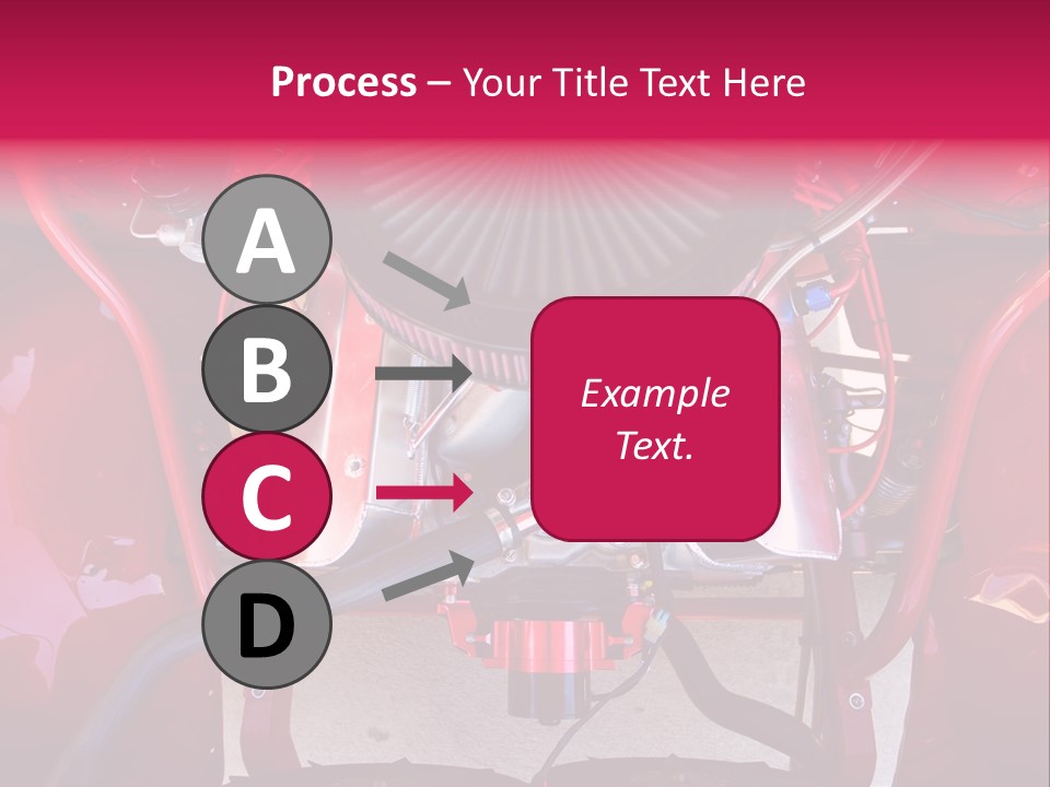 Looking Under The Hood Of A Hot Rod(Focus On Engine Block) PowerPoint Template