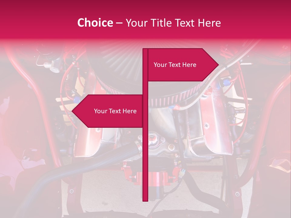 Looking Under The Hood Of A Hot Rod(Focus On Engine Block) PowerPoint Template