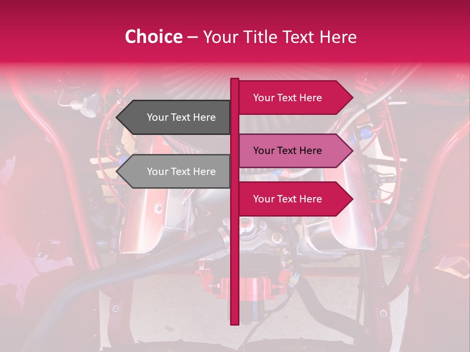 Looking Under The Hood Of A Hot Rod(Focus On Engine Block) PowerPoint Template