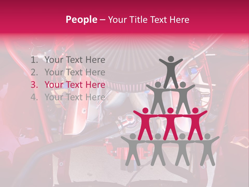 Looking Under The Hood Of A Hot Rod(Focus On Engine Block) PowerPoint Template