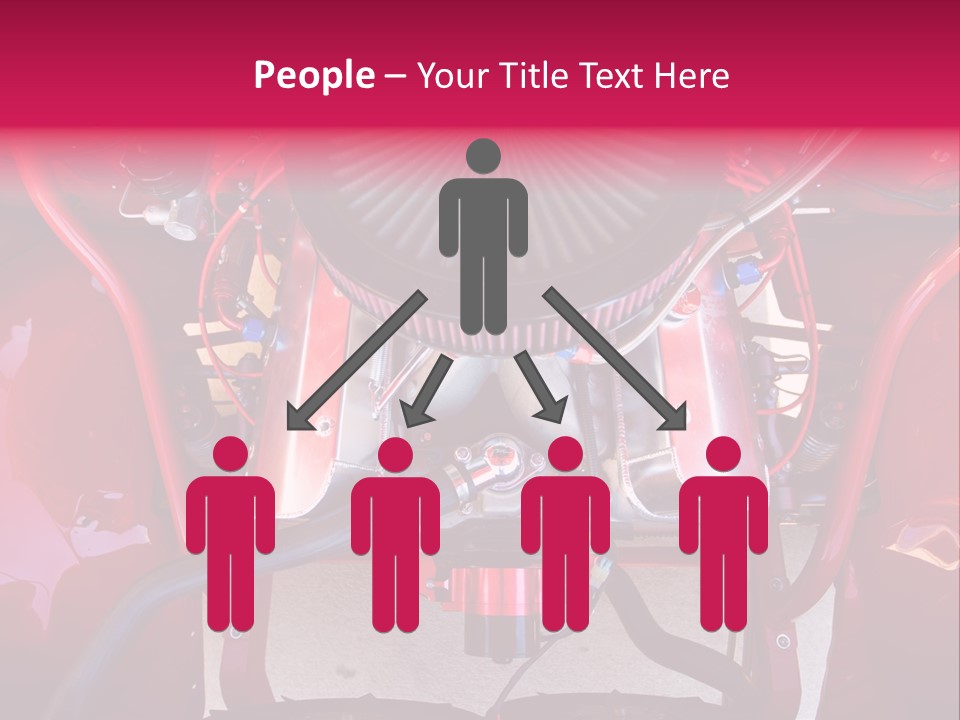 Looking Under The Hood Of A Hot Rod(Focus On Engine Block) PowerPoint Template