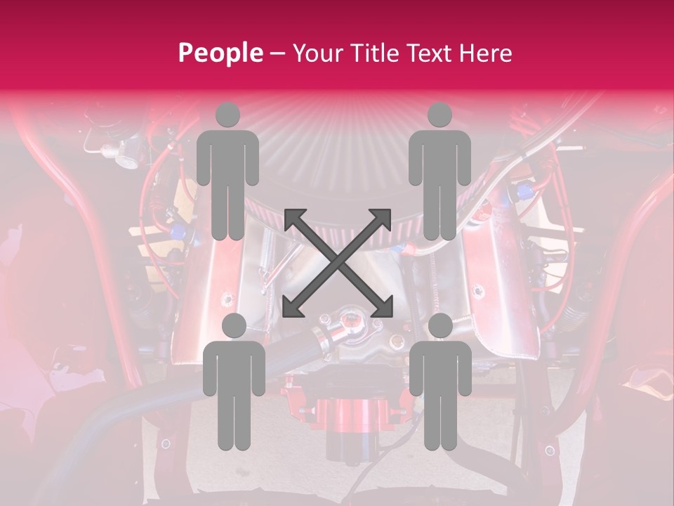 Looking Under The Hood Of A Hot Rod(Focus On Engine Block) PowerPoint Template