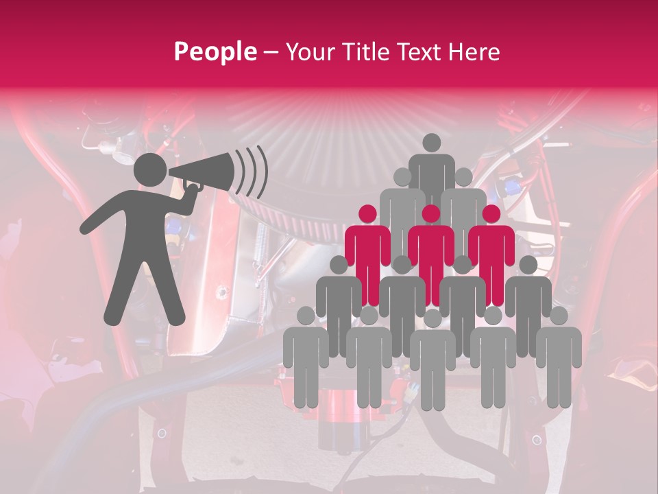 Looking Under The Hood Of A Hot Rod(Focus On Engine Block) PowerPoint Template