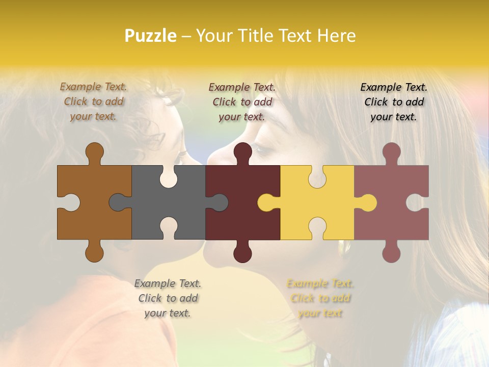 Family Love - Mother And Son Portrait Kissing Outdoors On A Sunny Day PowerPoint Template