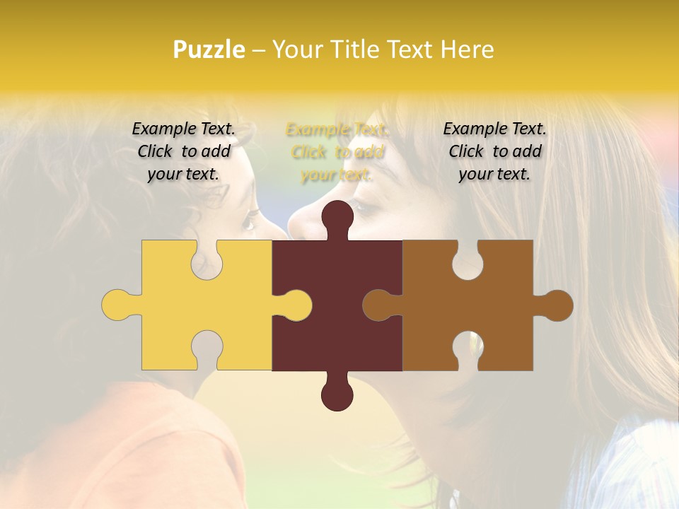 Family Love - Mother And Son Portrait Kissing Outdoors On A Sunny Day PowerPoint Template