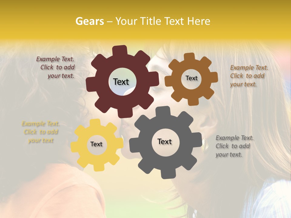 Family Love - Mother And Son Portrait Kissing Outdoors On A Sunny Day PowerPoint Template