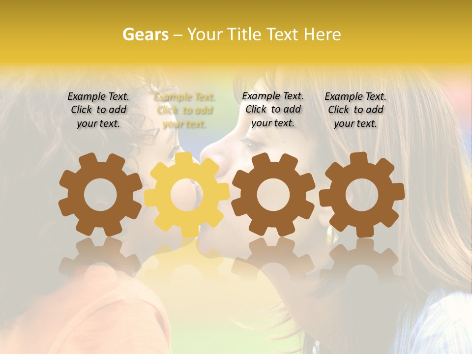 Family Love - Mother And Son Portrait Kissing Outdoors On A Sunny Day PowerPoint Template