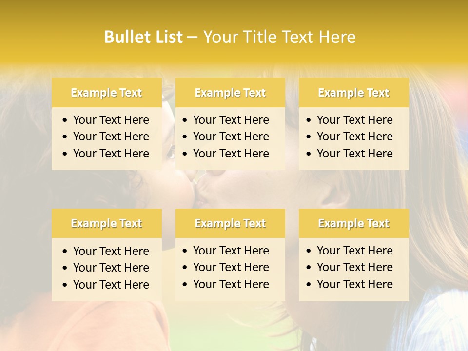 Family Love - Mother And Son Portrait Kissing Outdoors On A Sunny Day PowerPoint Template