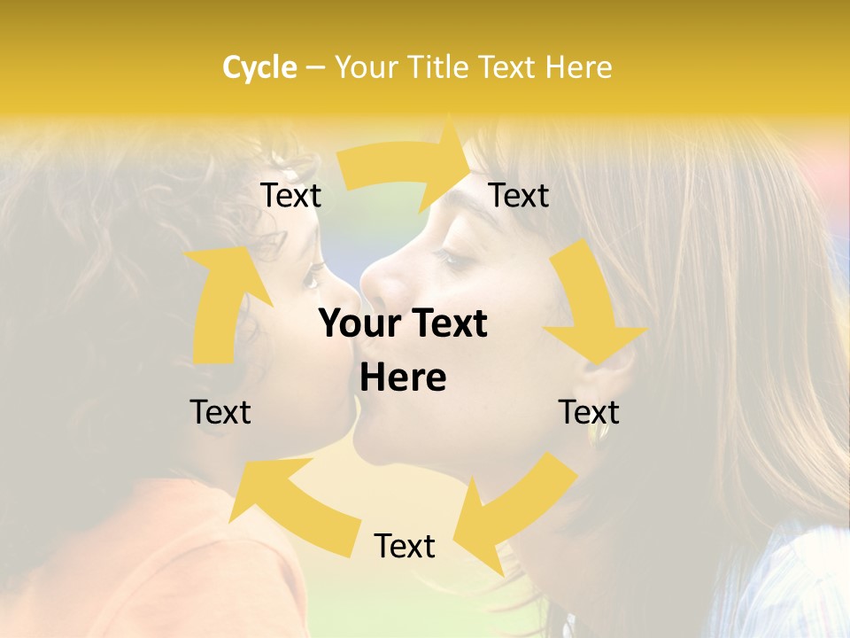 Family Love - Mother And Son Portrait Kissing Outdoors On A Sunny Day PowerPoint Template